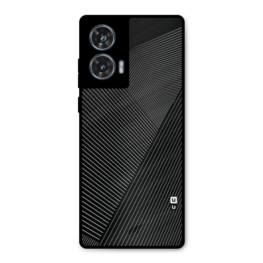 Aesthetic White Stripes Metal Back Case for Motorola Edge 50 Fusion