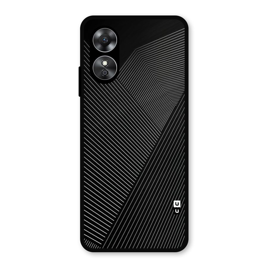 Aesthetic White Stripes Metal Back Case for Oppo A17