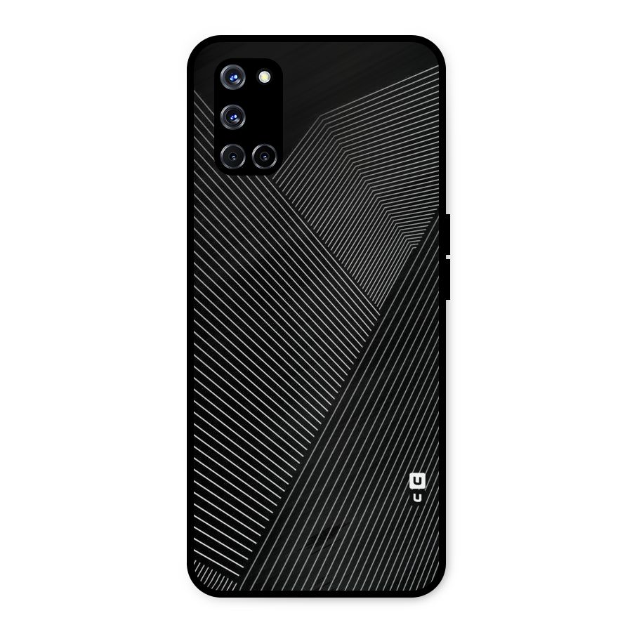 Aesthetic White Stripes Metal Back Case for Oppo A52