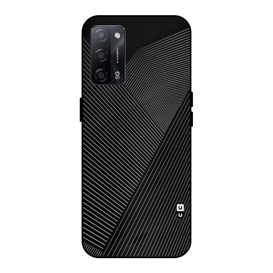 Aesthetic White Stripes Metal Back Case for Oppo A53s 5G