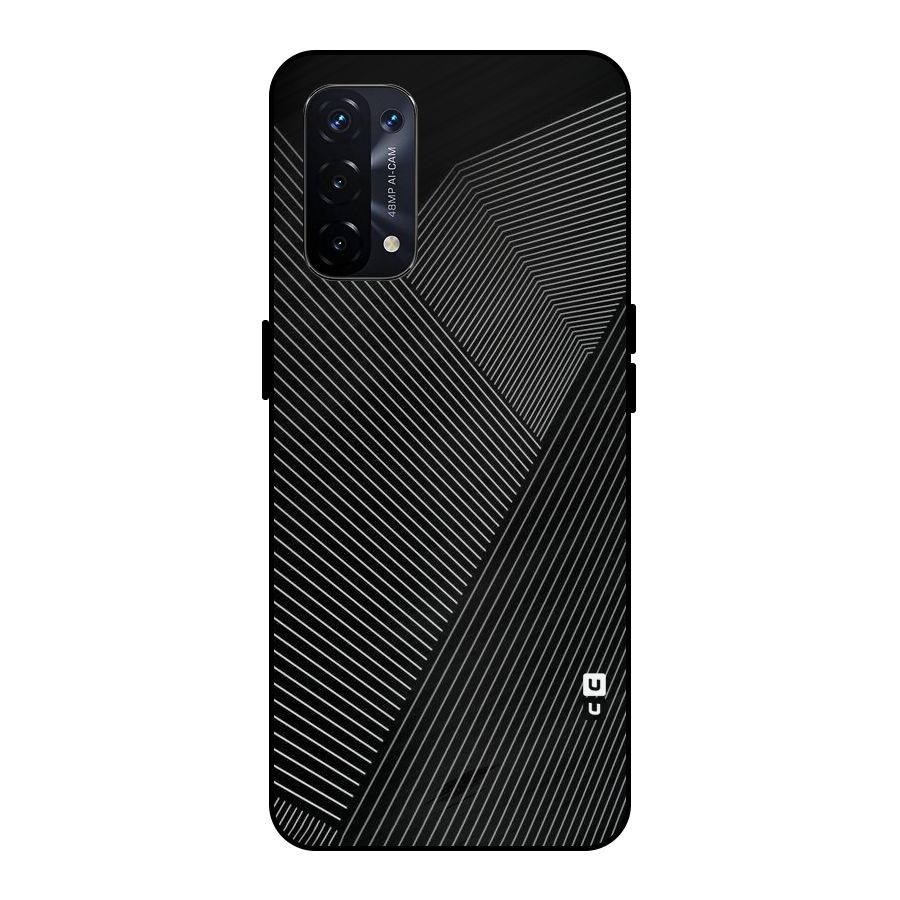 Aesthetic White Stripes Metal Back Case for Oppo A74 5G