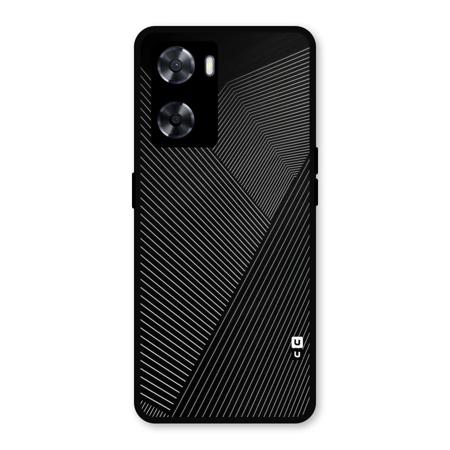 Aesthetic White Stripes Metal Back Case for Oppo A77s