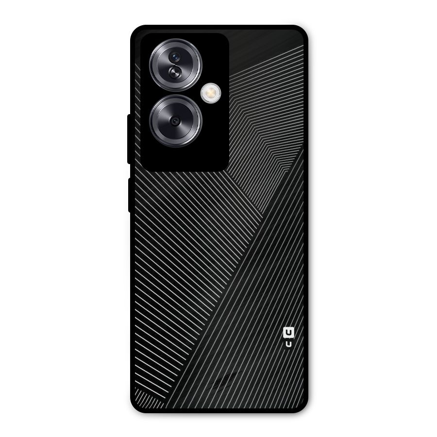 Aesthetic White Stripes Metal Back Case for Oppo A79 5G