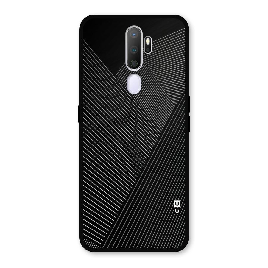 Aesthetic White Stripes Metal Back Case for Oppo A9 (2020)