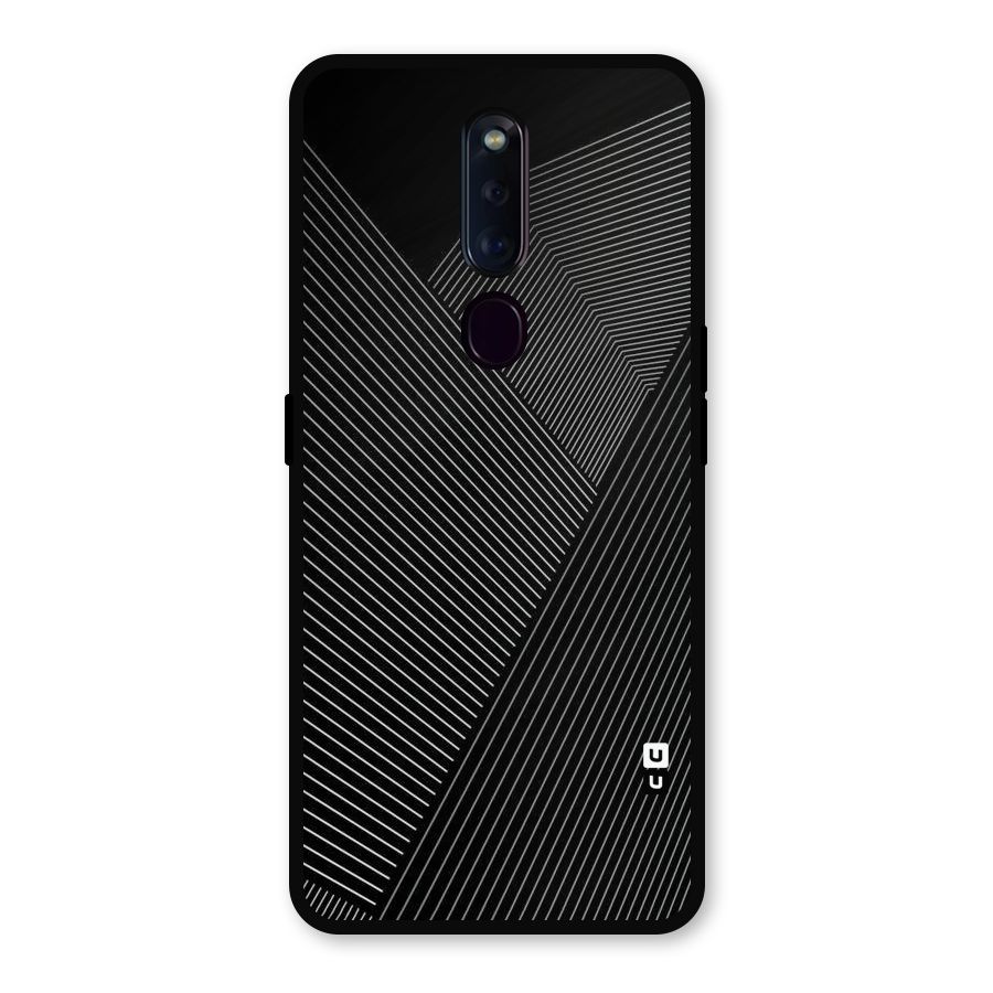Aesthetic White Stripes Metal Back Case for Oppo F11 Pro