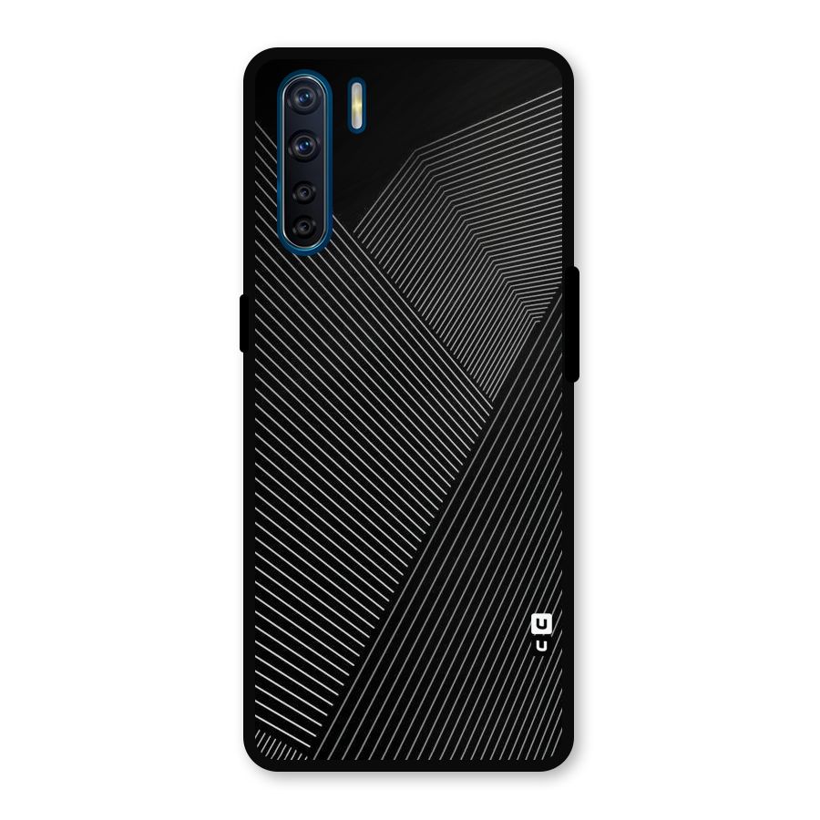 Aesthetic White Stripes Metal Back Case for Oppo F15
