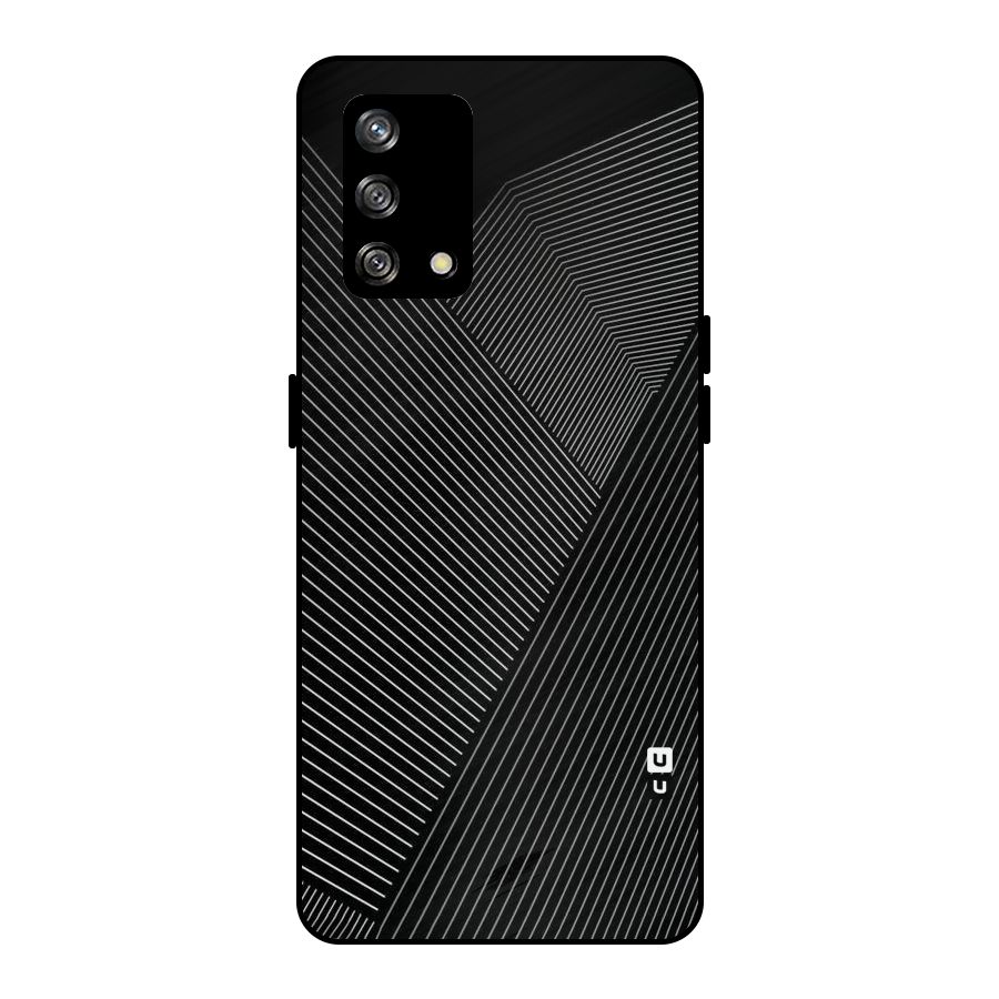Aesthetic White Stripes Metal Back Case for Oppo F19
