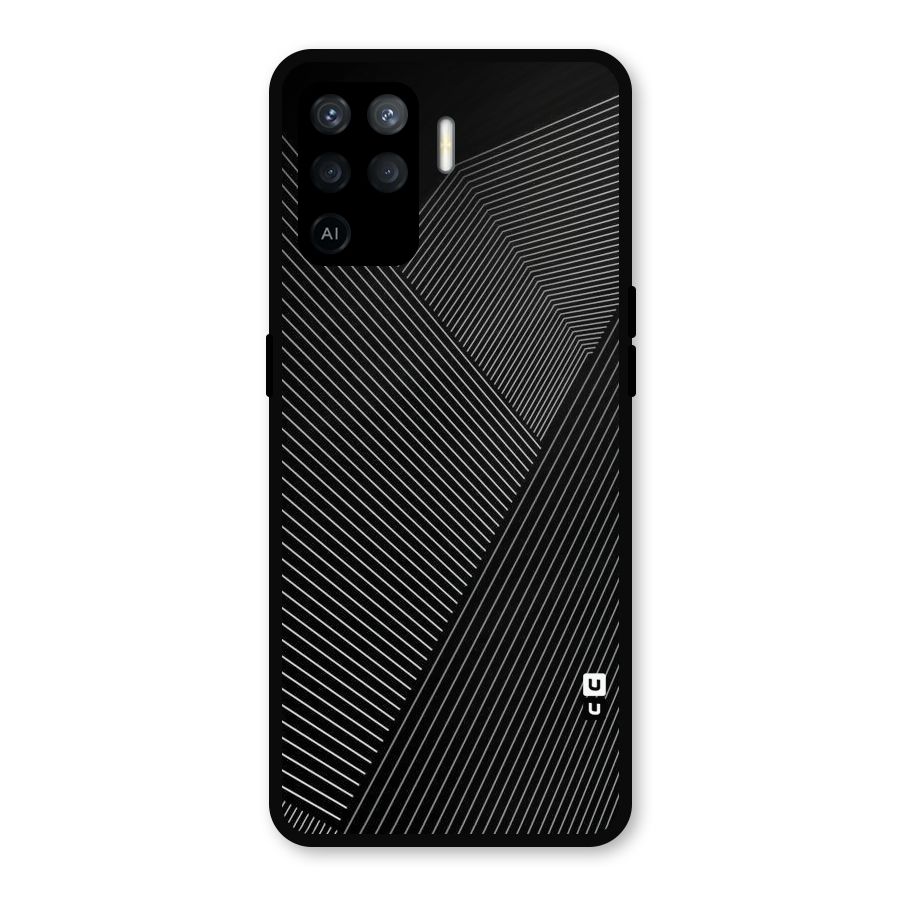 Aesthetic White Stripes Metal Back Case for Oppo F19 Pro