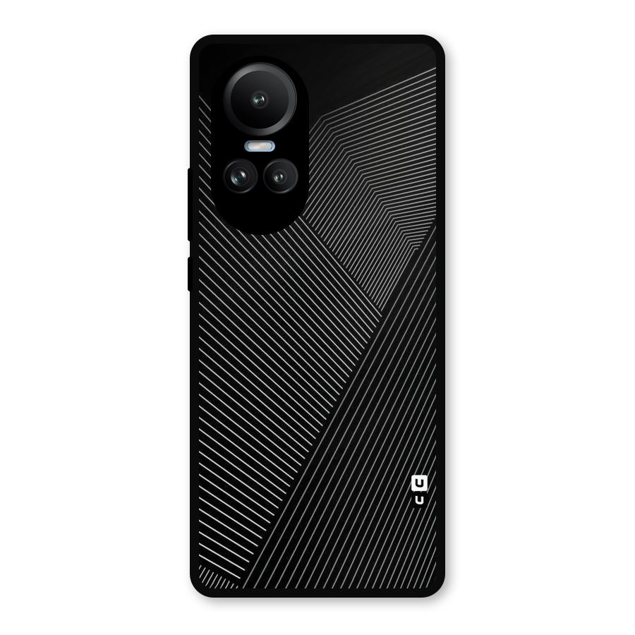 Aesthetic White Stripes Metal Back Case for Oppo Reno10