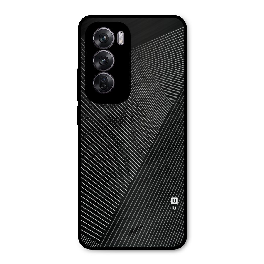 Aesthetic White Stripes Metal Back Case for Oppo Reno12 Pro