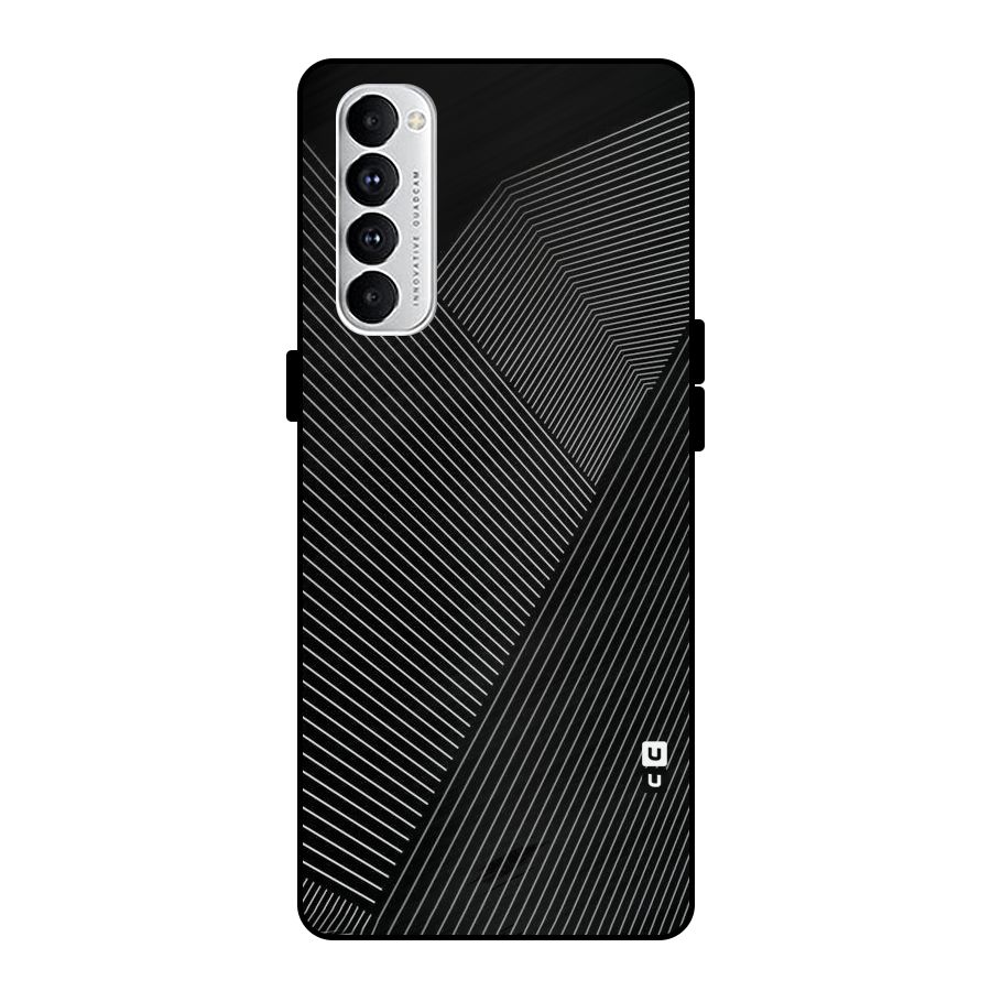 Aesthetic White Stripes Metal Back Case for Oppo Reno4 Pro