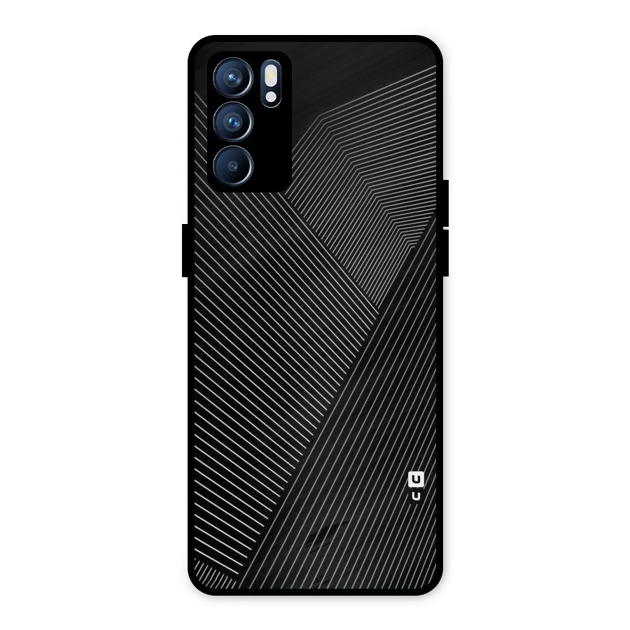 Aesthetic White Stripes Metal Back Case for Oppo Reno6 5G