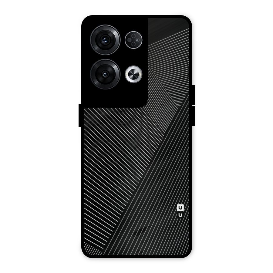 Aesthetic White Stripes Metal Back Case for Oppo Reno8 Pro 5G