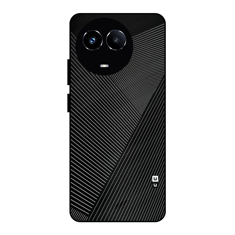 Aesthetic White Stripes Metal Back Case for Realme 11X