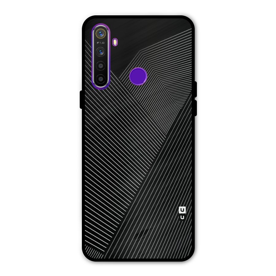 Aesthetic White Stripes Metal Back Case for Realme 5