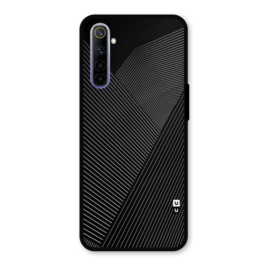 Aesthetic White Stripes Metal Back Case for Realme 6