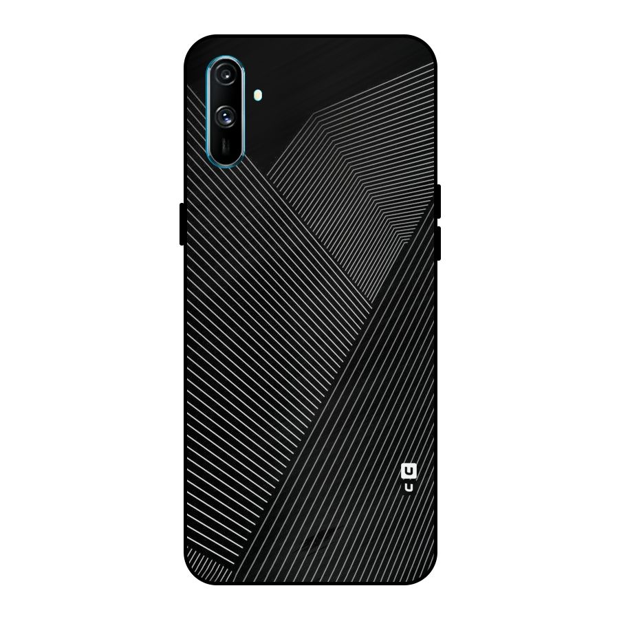 Aesthetic White Stripes Metal Back Case for Realme C3