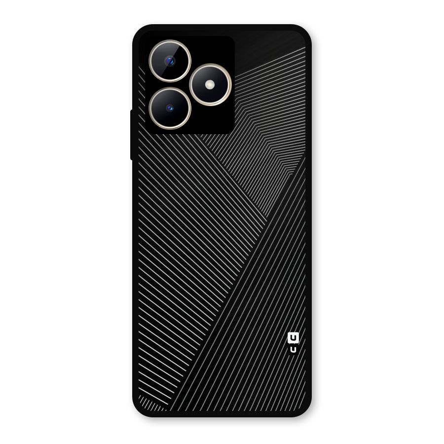 Aesthetic White Stripes Metal Back Case for Realme C53