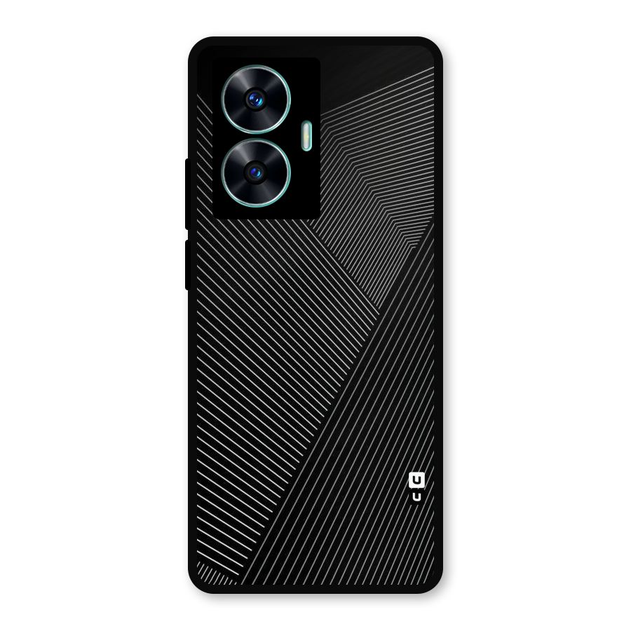 Aesthetic White Stripes Metal Back Case for Realme Narzo N55