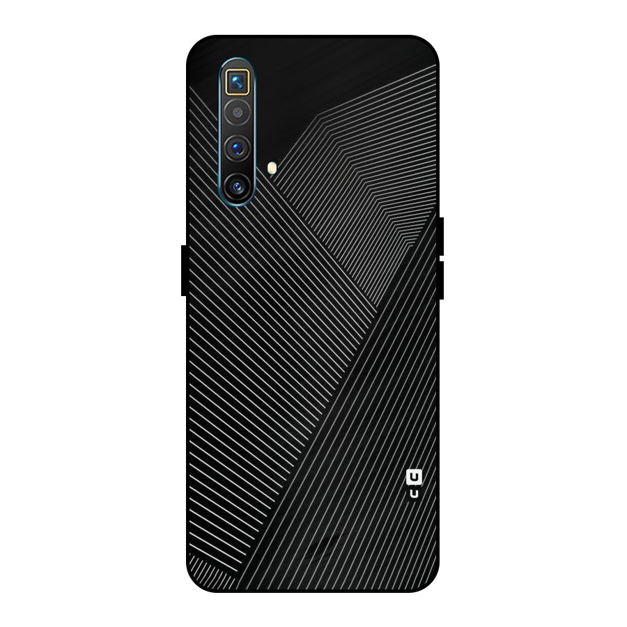 Aesthetic White Stripes Metal Back Case for Realme X3