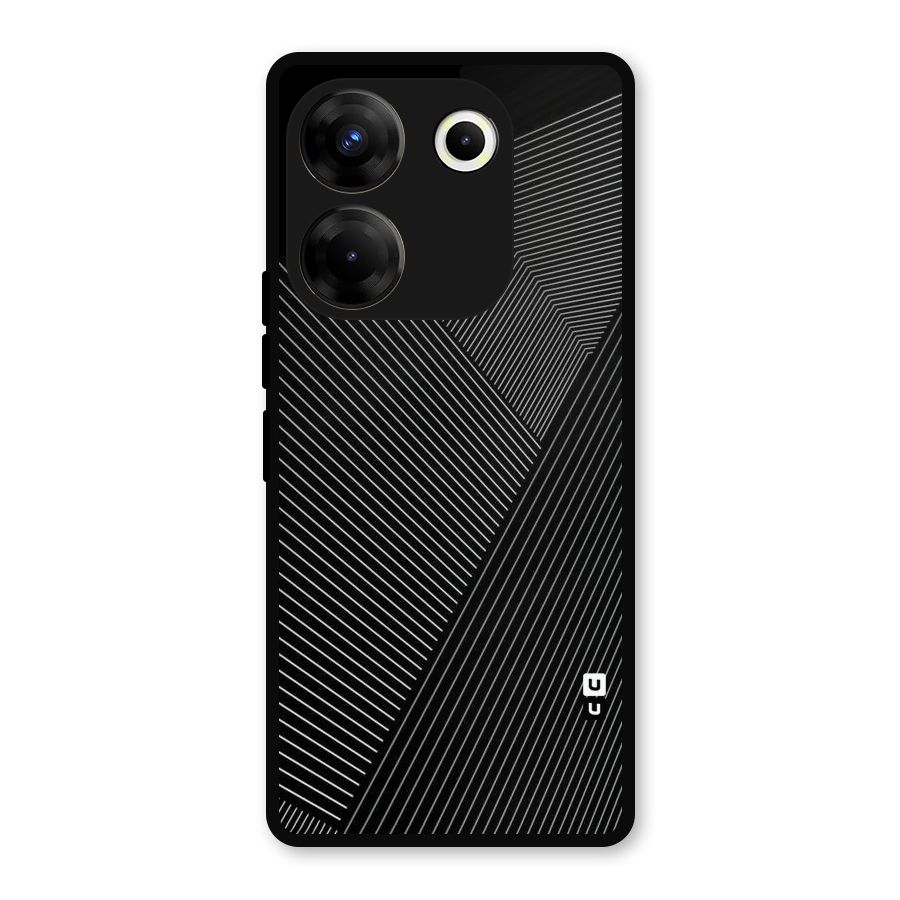 Aesthetic White Stripes Metal Back Case for Tecno Camon 20
