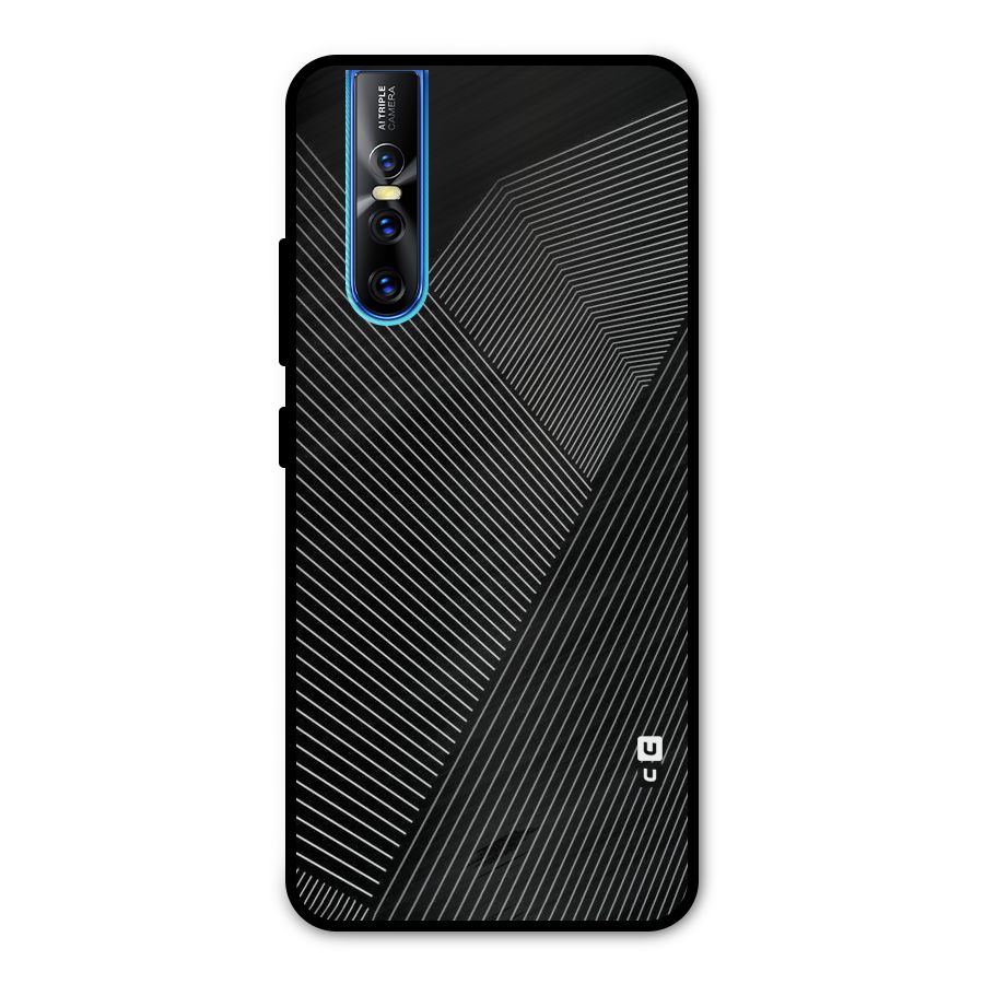 Aesthetic White Stripes Metal Back Case for Vivo V15 Pro