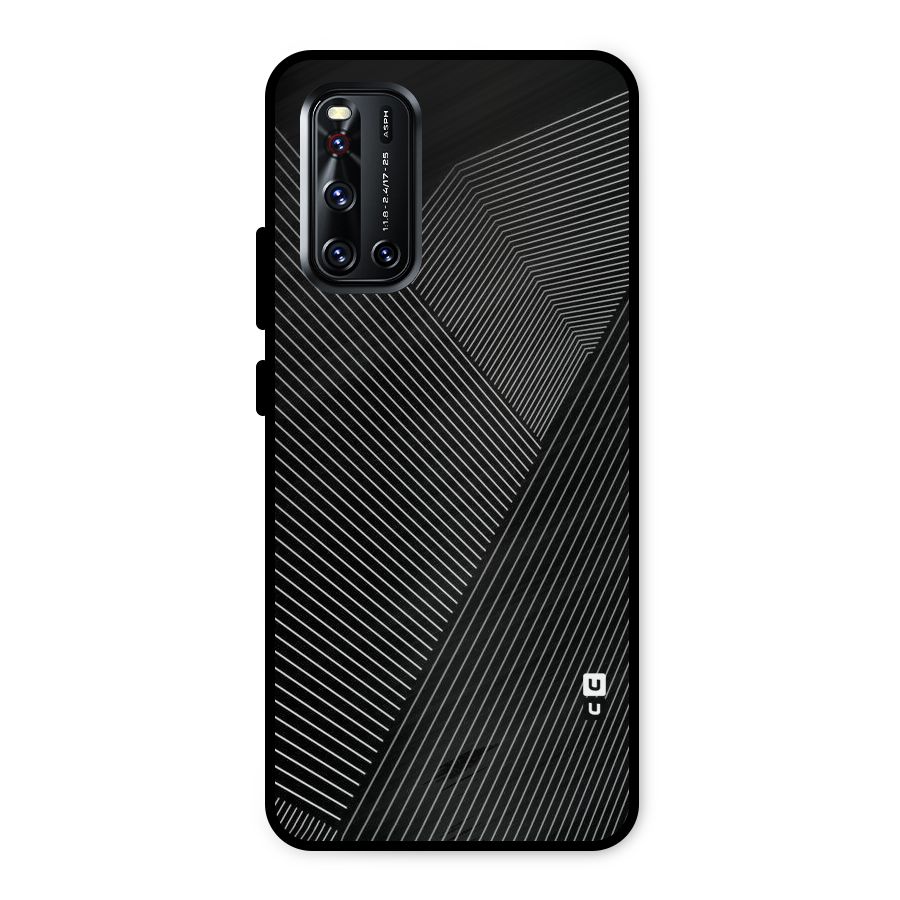 Aesthetic White Stripes Metal Back Case for Vivo V19