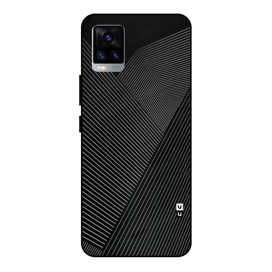 Aesthetic White Stripes Metal Back Case for Vivo V20 2021