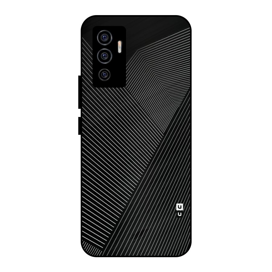 Aesthetic White Stripes Metal Back Case for Vivo V23e