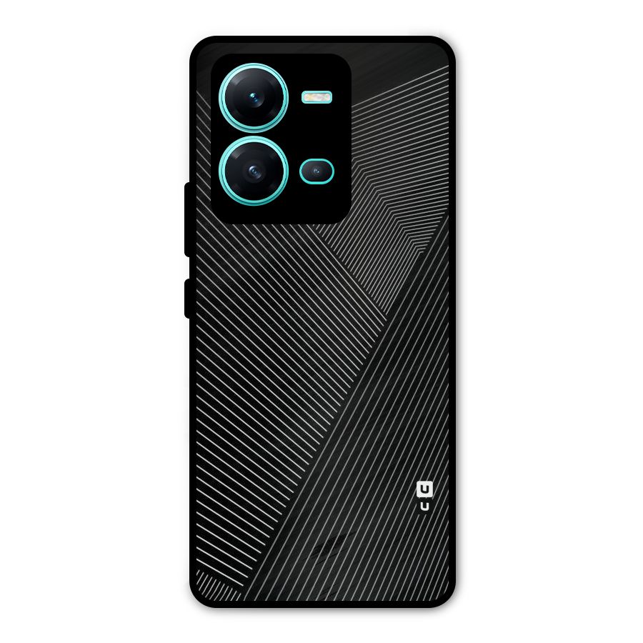 Aesthetic White Stripes Metal Back Case for Vivo V25