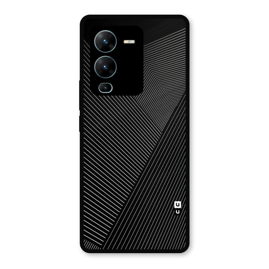 Aesthetic White Stripes Metal Back Case for Vivo V25 Pro