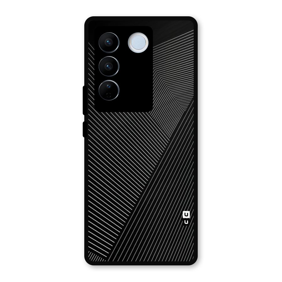 Aesthetic White Stripes Metal Back Case for Vivo V27