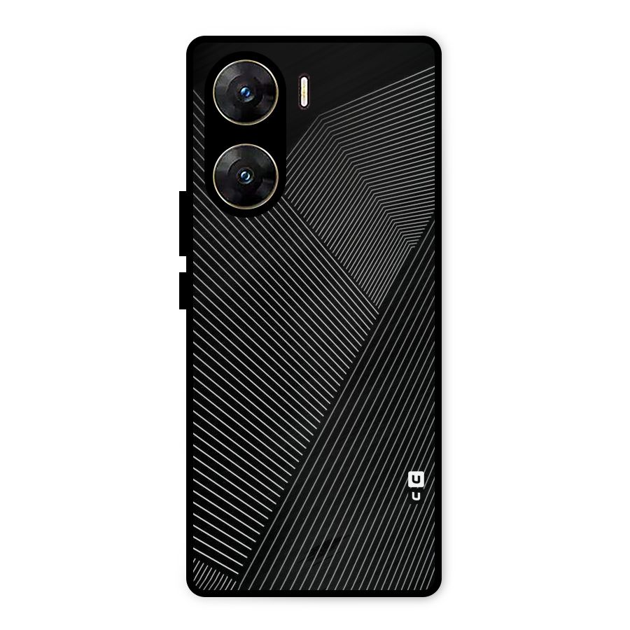 Aesthetic White Stripes Metal Back Case for Vivo V29e