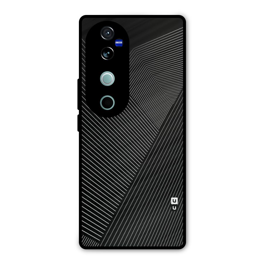 Aesthetic White Stripes Metal Back Case for Vivo V40