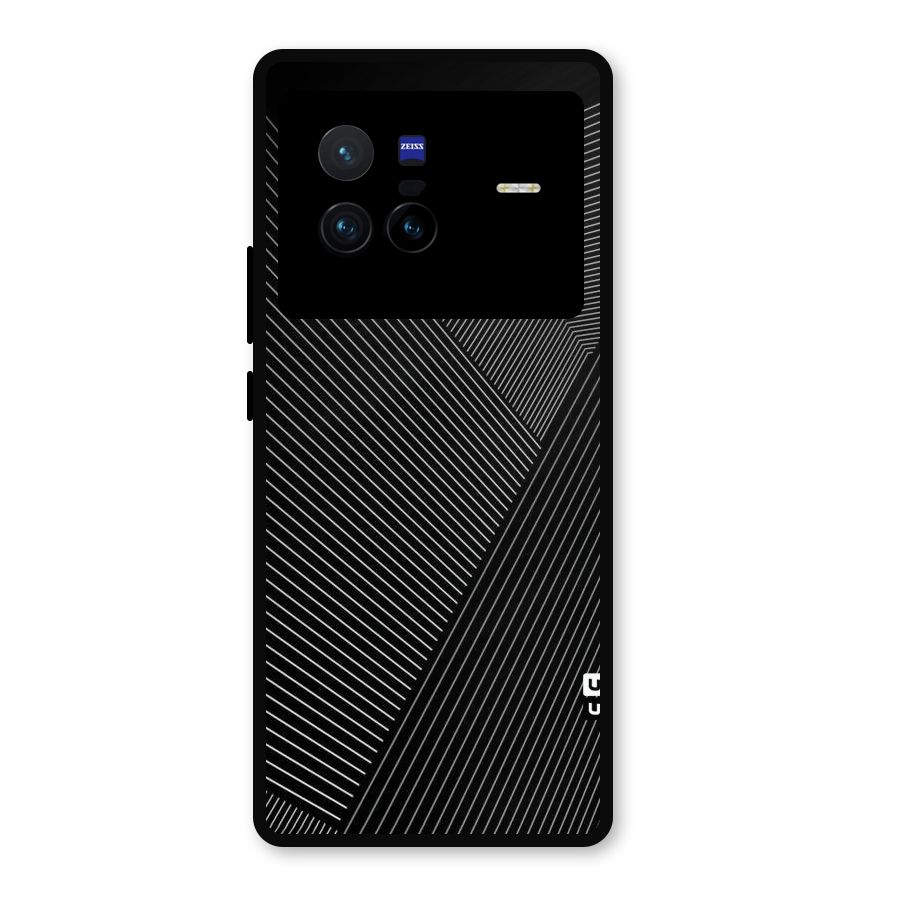 Aesthetic White Stripes Metal Back Case for Vivo X80