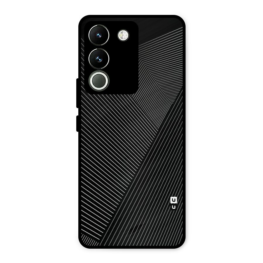 Aesthetic White Stripes Metal Back Case for Vivo Y200