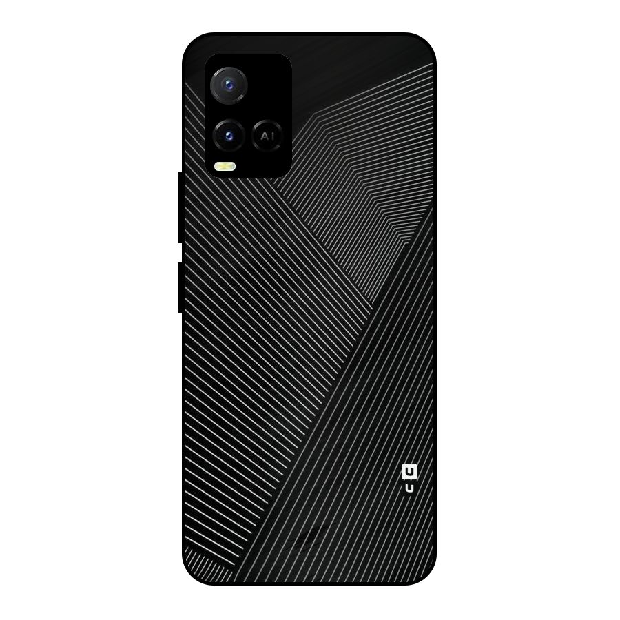 Aesthetic White Stripes Metal Back Case for Vivo Y21G