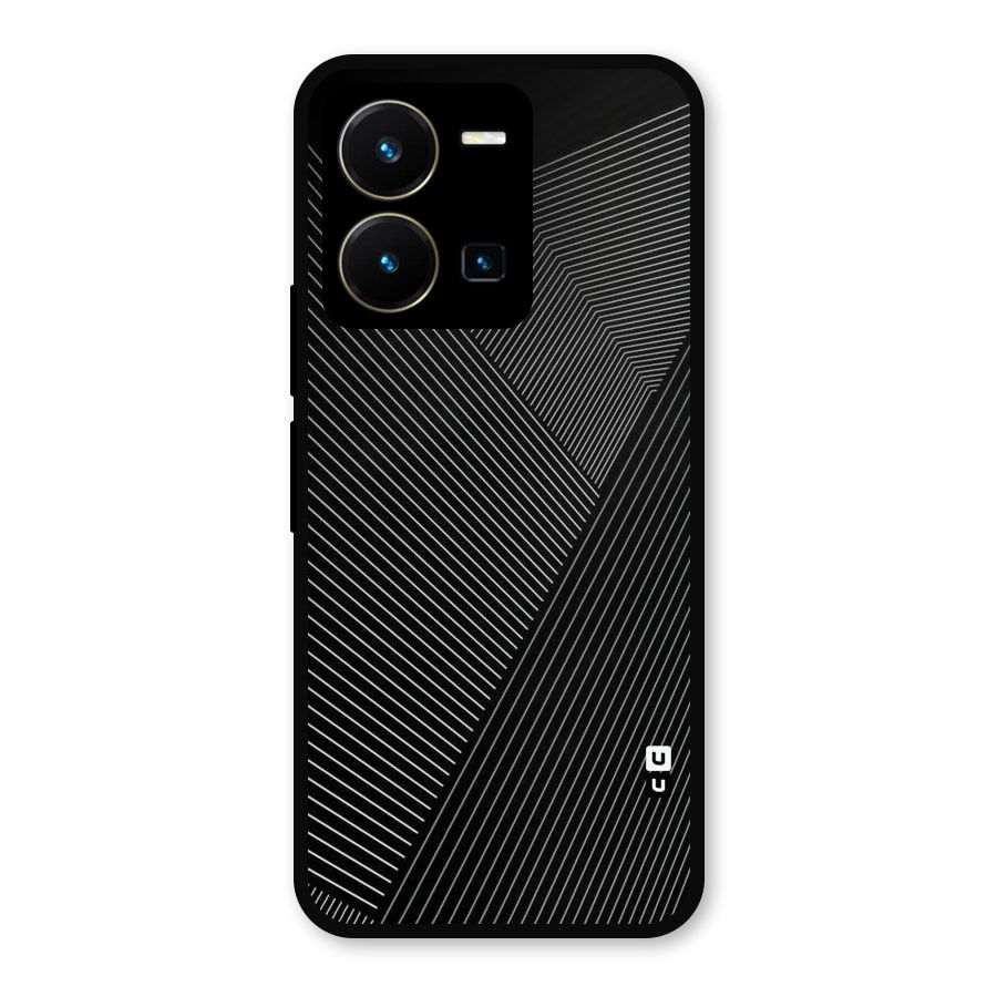 Aesthetic White Stripes Metal Back Case for Vivo Y35