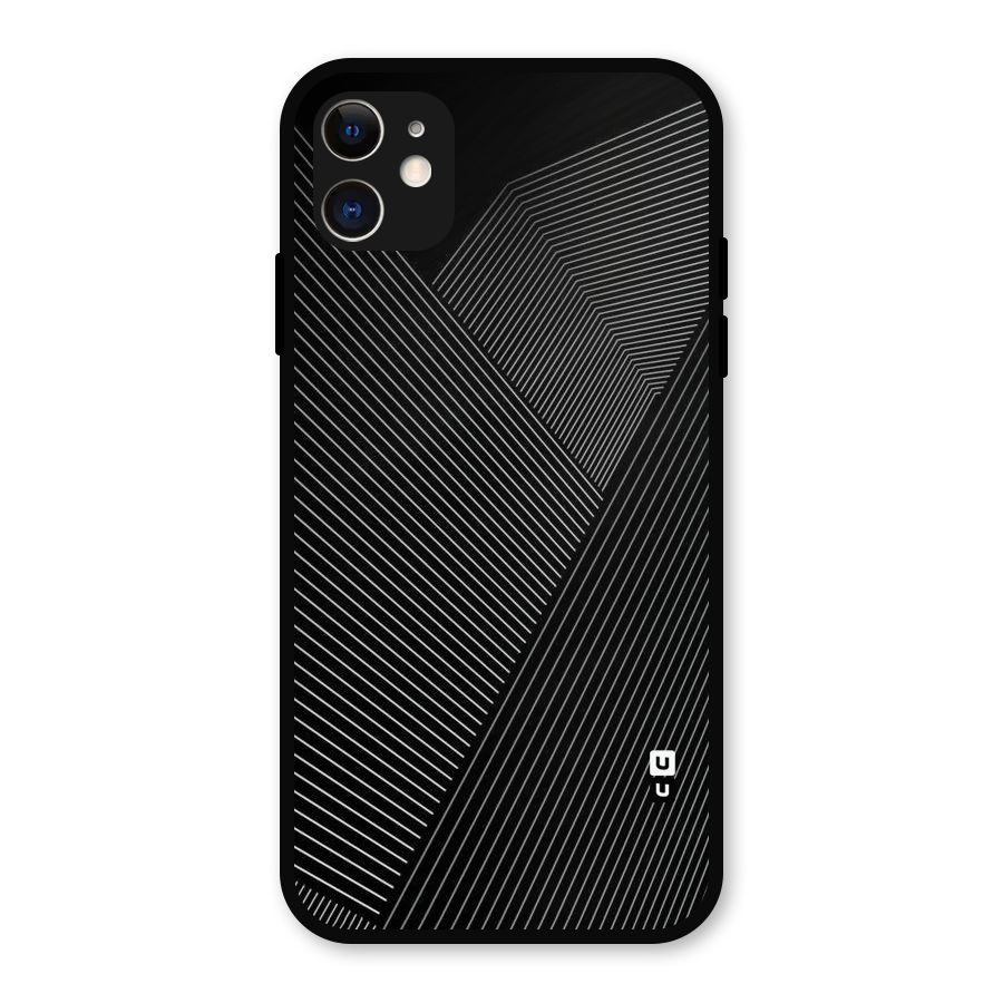 Aesthetic White Stripes Metal Back Case for iPhone 11