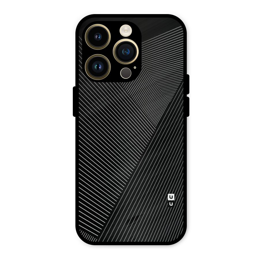 Aesthetic White Stripes Metal Back Case for iPhone 14 Pro