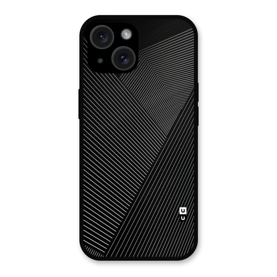 Aesthetic White Stripes Metal Back Case for iPhone 15