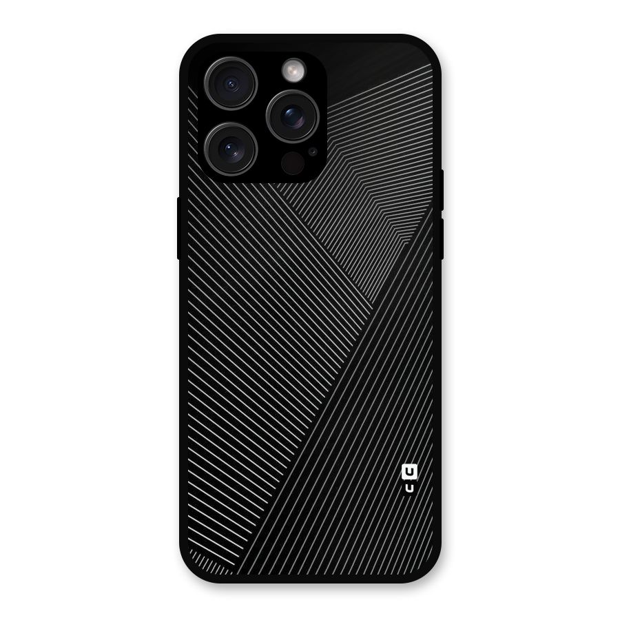 Aesthetic White Stripes Metal Back Case for iPhone 15 Pro Max
