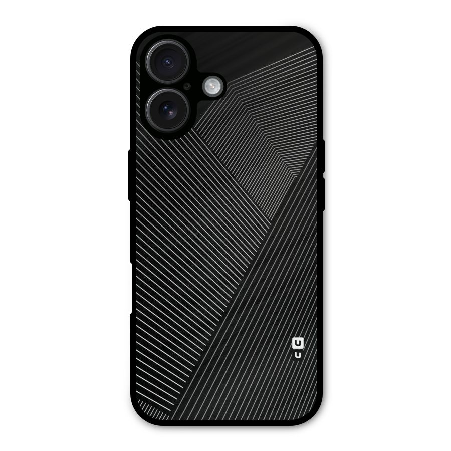 Aesthetic White Stripes Metal Back Case for iPhone 16