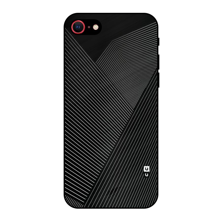 Aesthetic White Stripes Metal Back Case for iPhone SE 2020