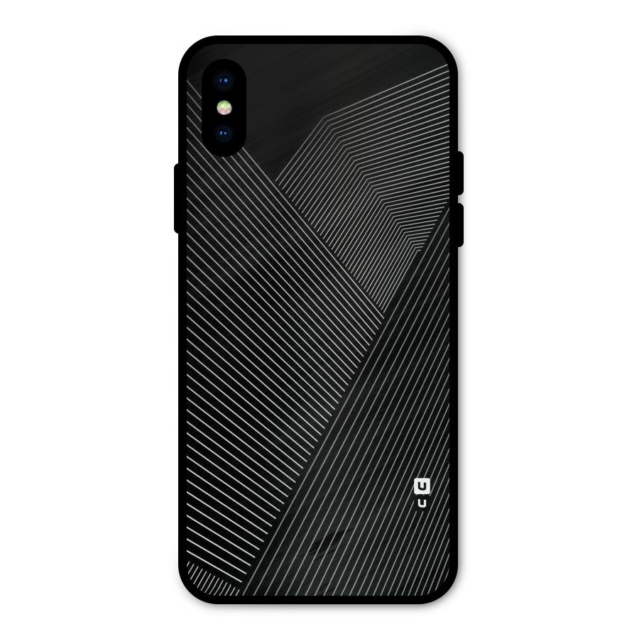 Aesthetic White Stripes Metal Back Case for iPhone XS
