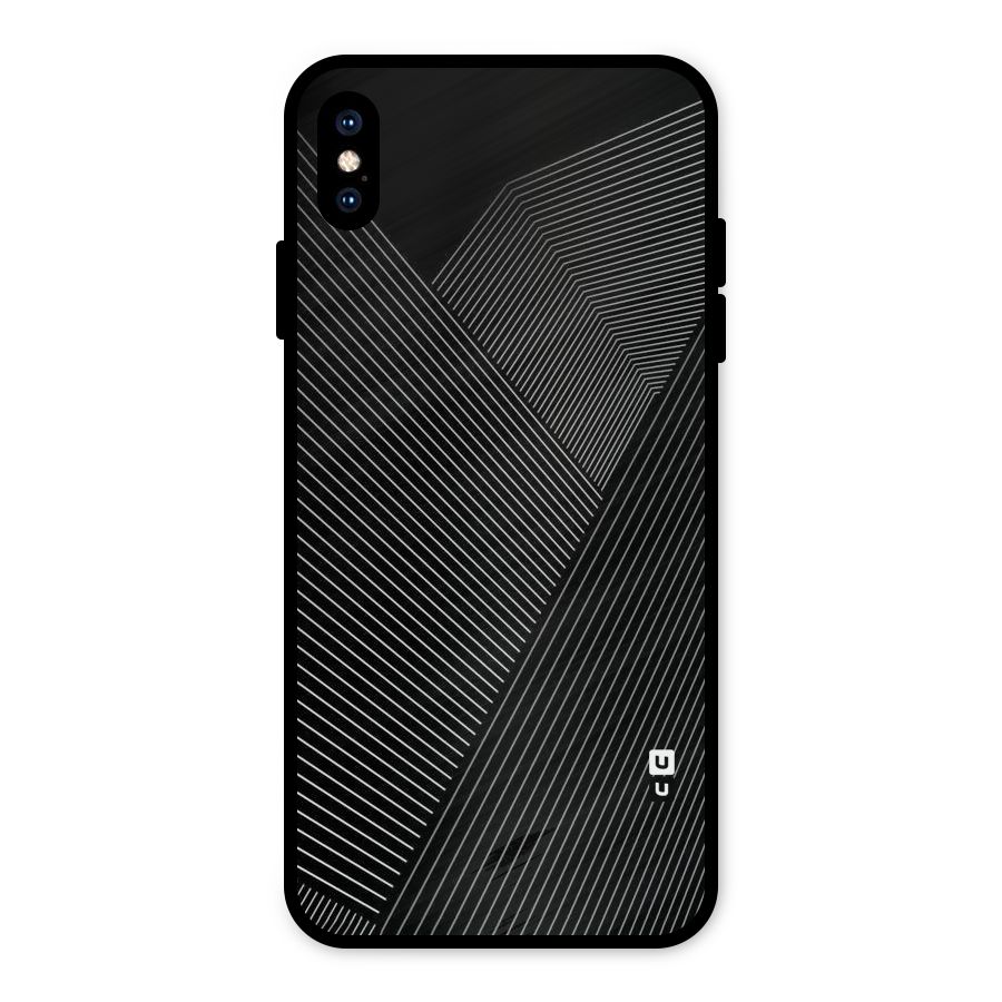 Aesthetic White Stripes Metal Back Case for iPhone XS Max