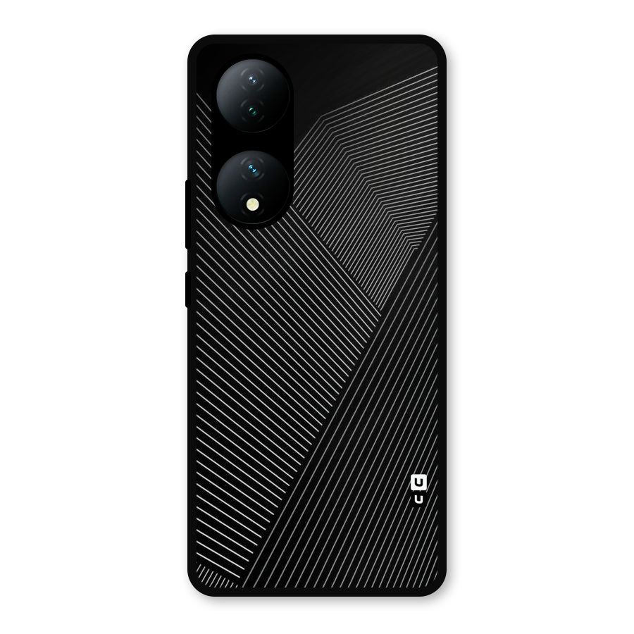 Aesthetic White Stripes Metal Back Case for iQOO Z7s