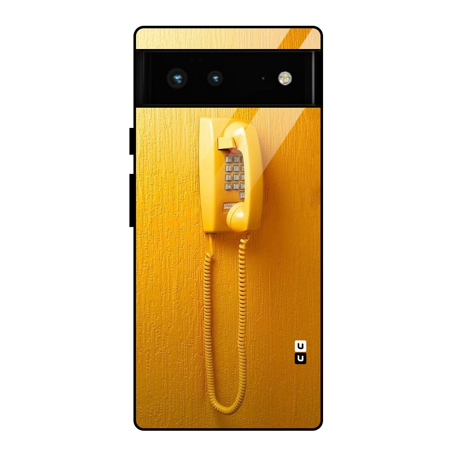 Aesthetic Yellow Telephone Glass Back Case for Google Pixel 6