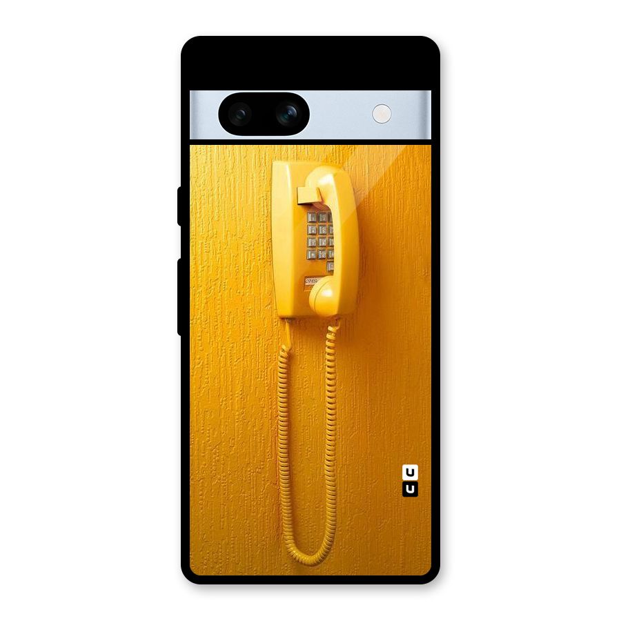 Aesthetic Yellow Telephone Glass Back Case for Google Pixel 7a