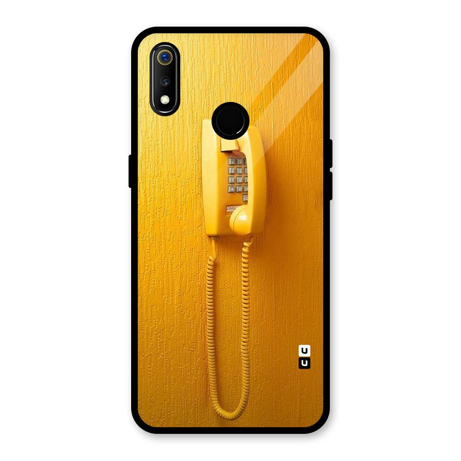 Aesthetic Yellow Telephone Glass Back Case for Realme 3i